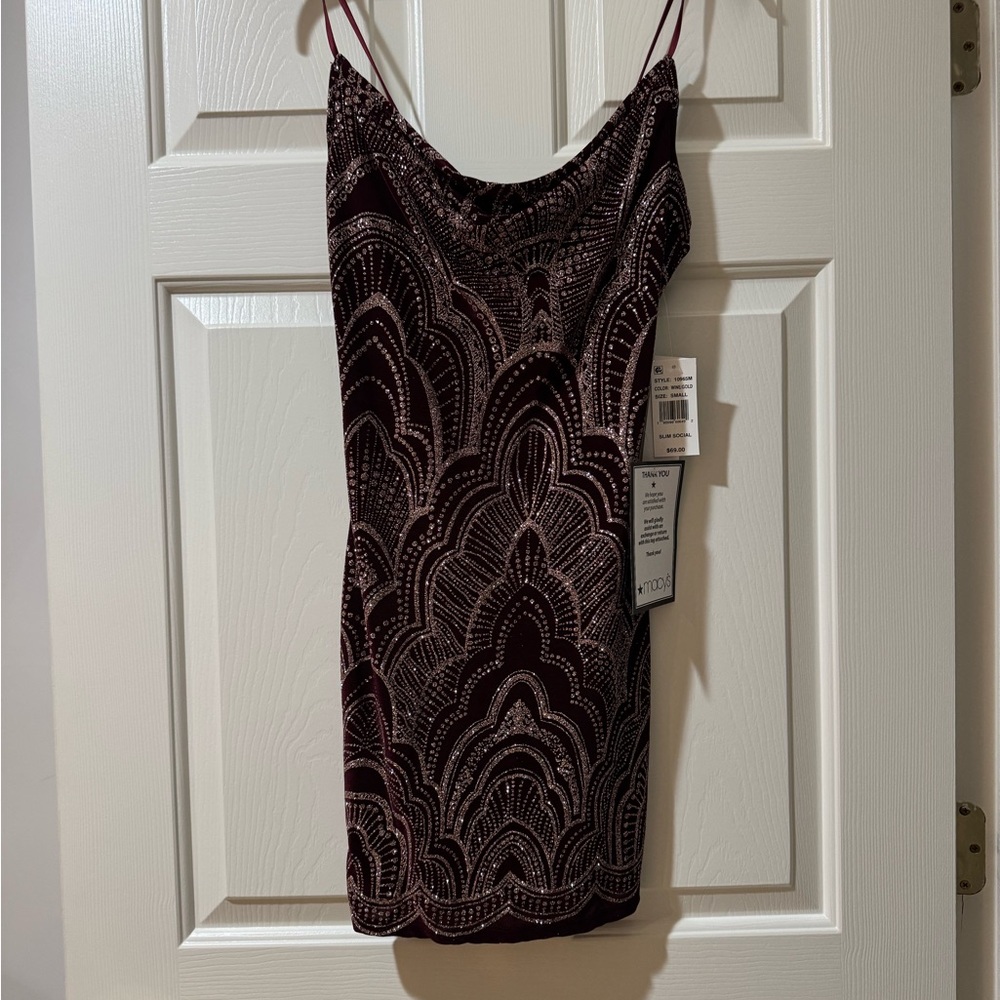 Jump Burgundy and Black Mini Dress
